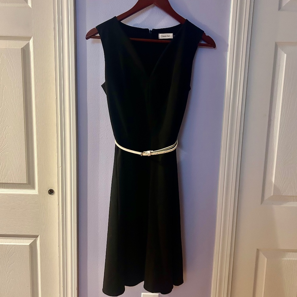 Calvin Klein size 2 belted sheath dress.